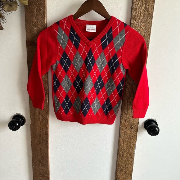 New Hanna Andersson 110 Boys V-Neck Argyle formal Sweater long 100% cotton soft - Picture 8 of 16